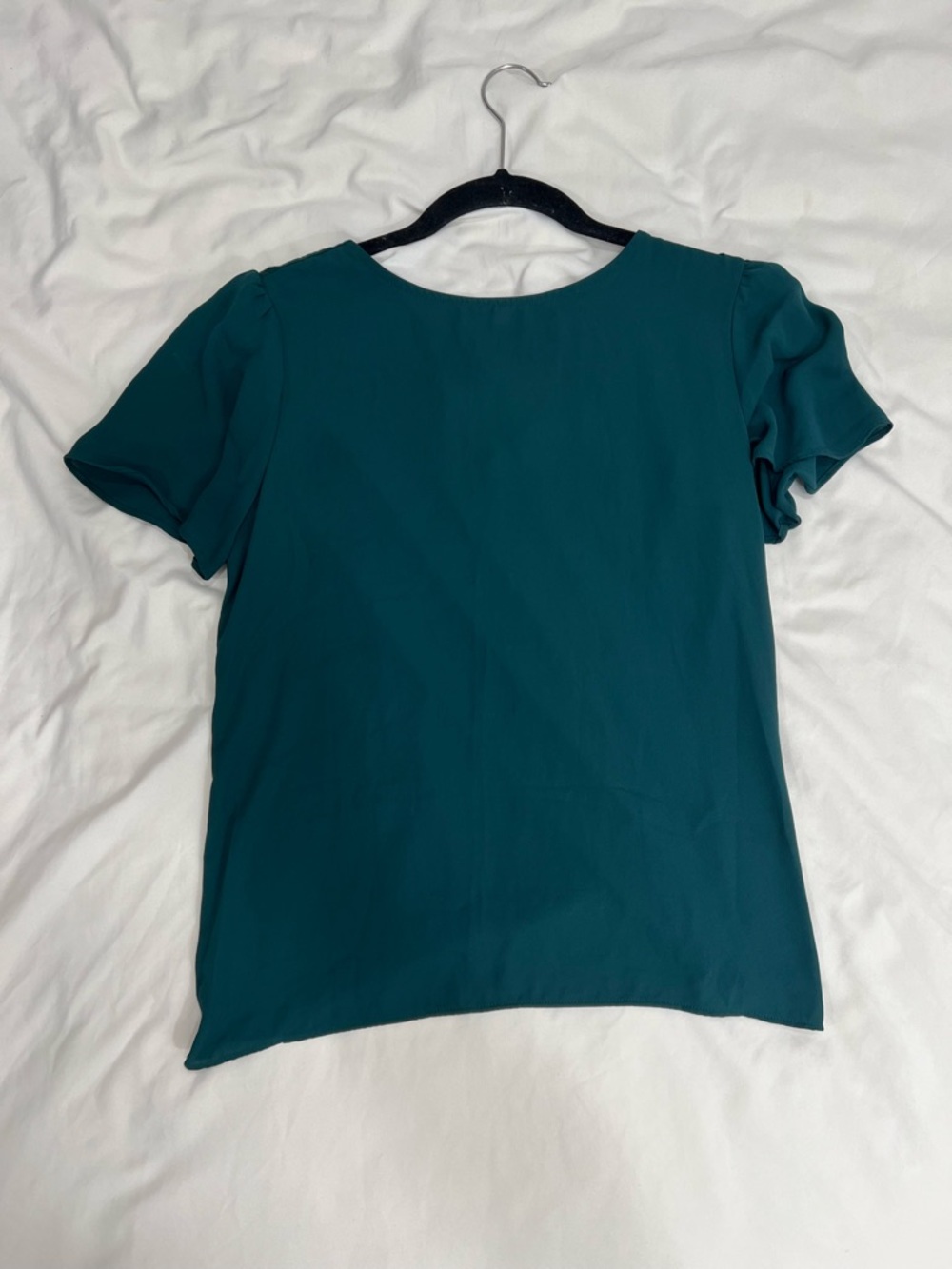 LOFT Teal Short Sleeve Olive Green Blouse